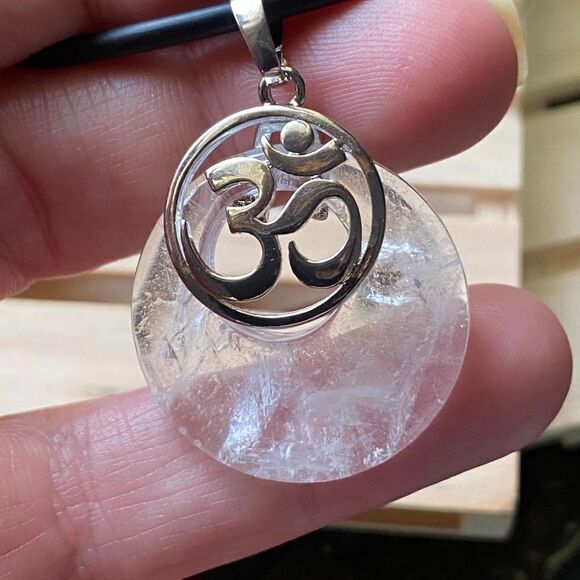 Rock Quartz OM Chakra Necklace - Picture 5 of 5
